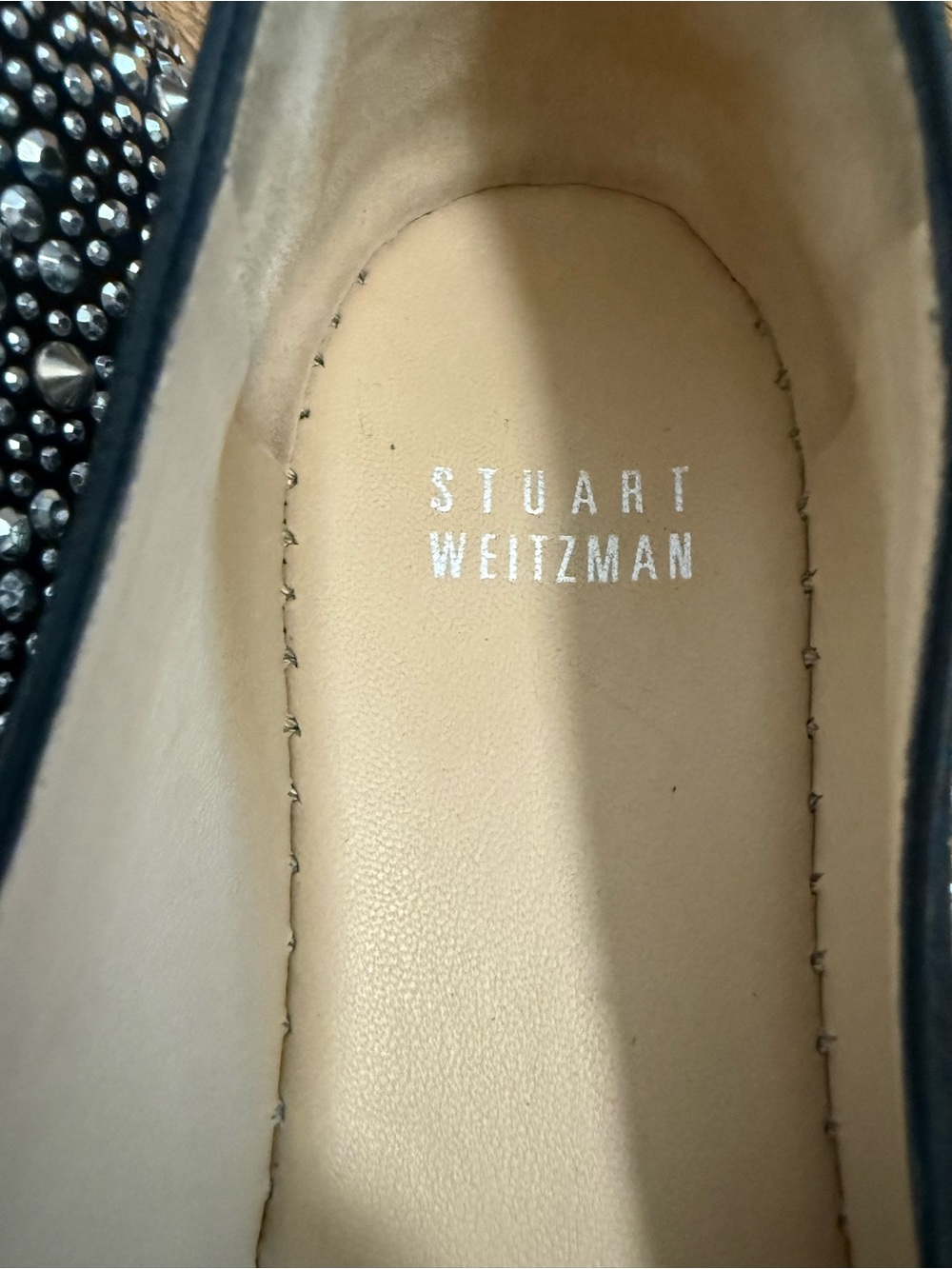 *EUC* Stuart Weitzman "Rockon" Studded Rhinestone Espadrille Flats - Picture 5 of 7